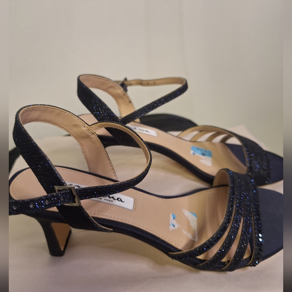 Nina N Navy Strappy Sandal Heels 8 Med
